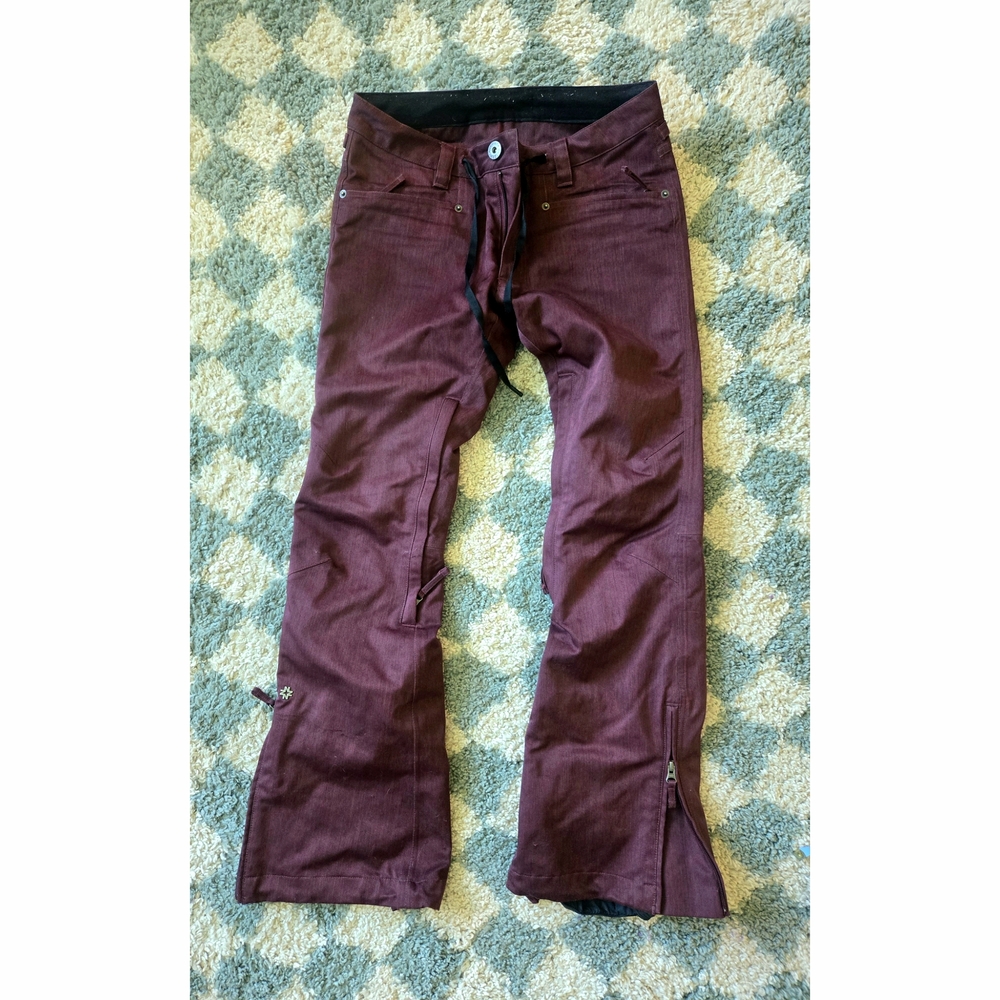 Burgundy Pants with Zipper Details